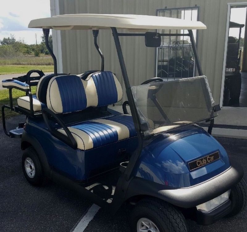 Golf Cart Club Car Precedent Custom Seats Blue Body Removable Golf