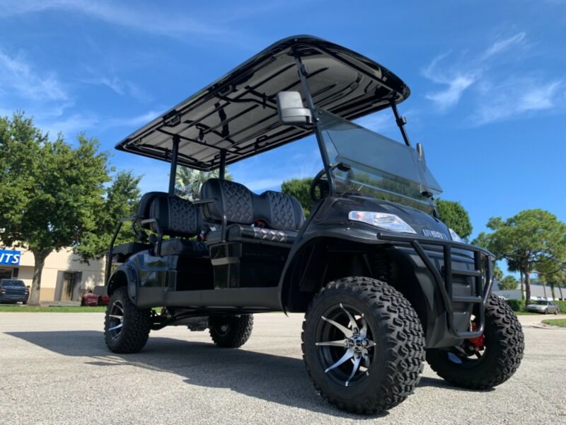 Black Passenger Advanced Ev Lifted Lsv Street Legal Limo Golf Cart