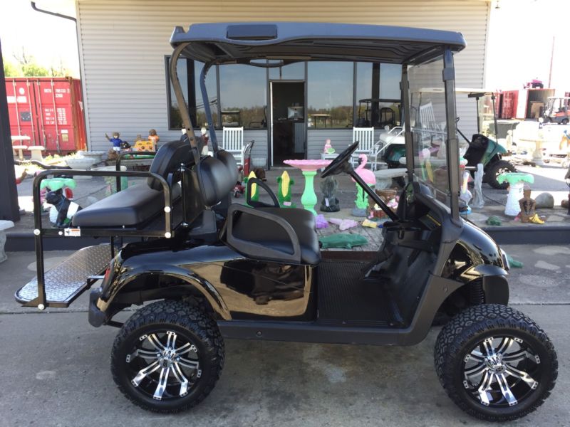 Ezgo 13.5 Hp Gas Lifted Custom Black On Black 4 Passenger Golf Cart