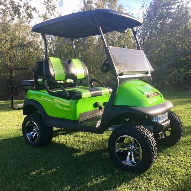Club Car Precedent 4 Seater Golf Cart-Lifted Lime Green Golf Cart-Free