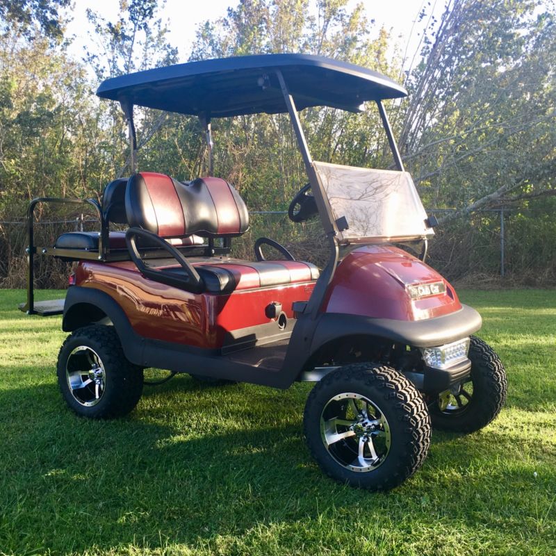 Club Car Precedent 4 Seater Golf CartLifted Burgundy Golf CartFree