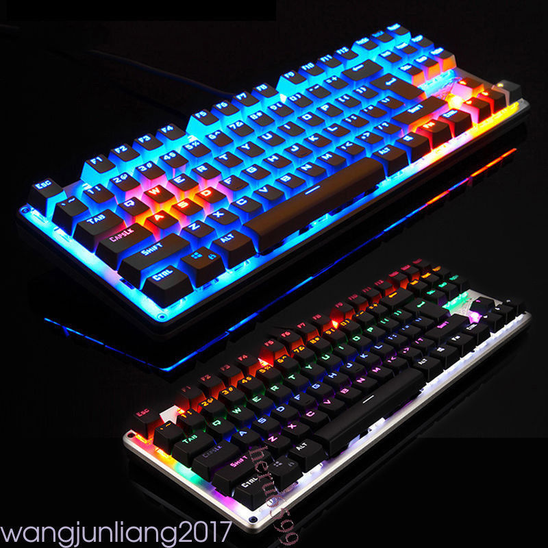 87/104 Keys Mixed Led Backlit Usb Multimedia Gamer Gaming Mechanical ...