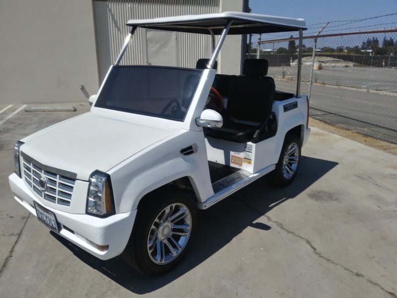 White Acg Cadillac Escalade Lsv 4 Passenger Street Legal Golf Cart Car