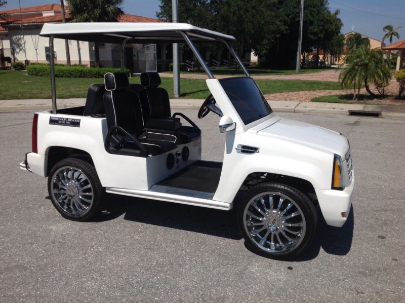 White Acg Cadillac Escalade Lsv 4 Passenger Street Legal Golf Cart Car Fast For Sale From United 7480