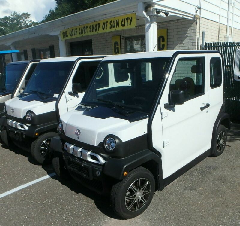 Atomic Coupe Air Conditioned Golf Cart Enclosed Electric Vehicle White