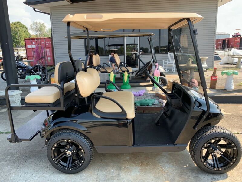 Ezgo Txt 13.5 Hp Gas Custom Black And Tan 4 Passenger Golf Cart ...