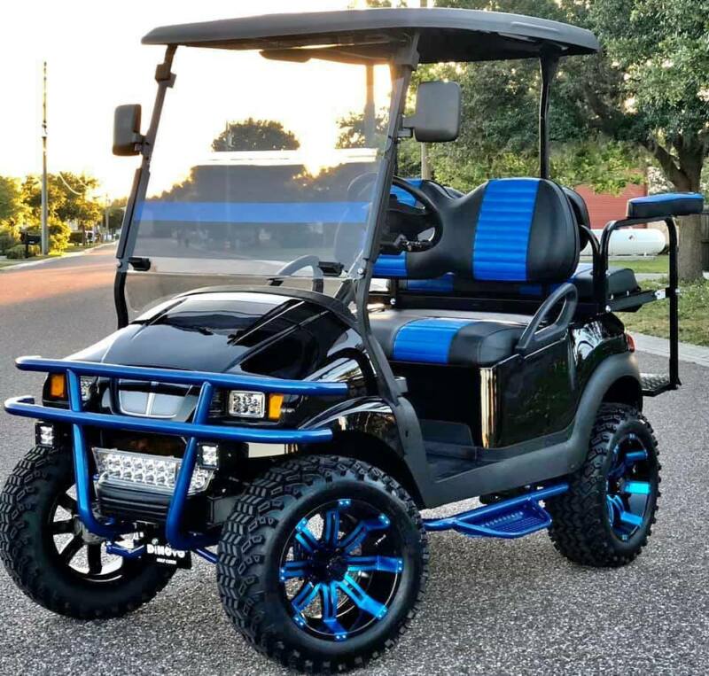 Golf Cart Club Car Electric Vehicle Custom Lifted Build Black Blue