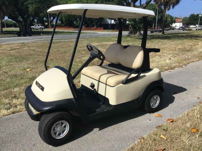 Custom Club Car Precedent Gas Tan Golf Cart 2 Passenger Seat W Canopy