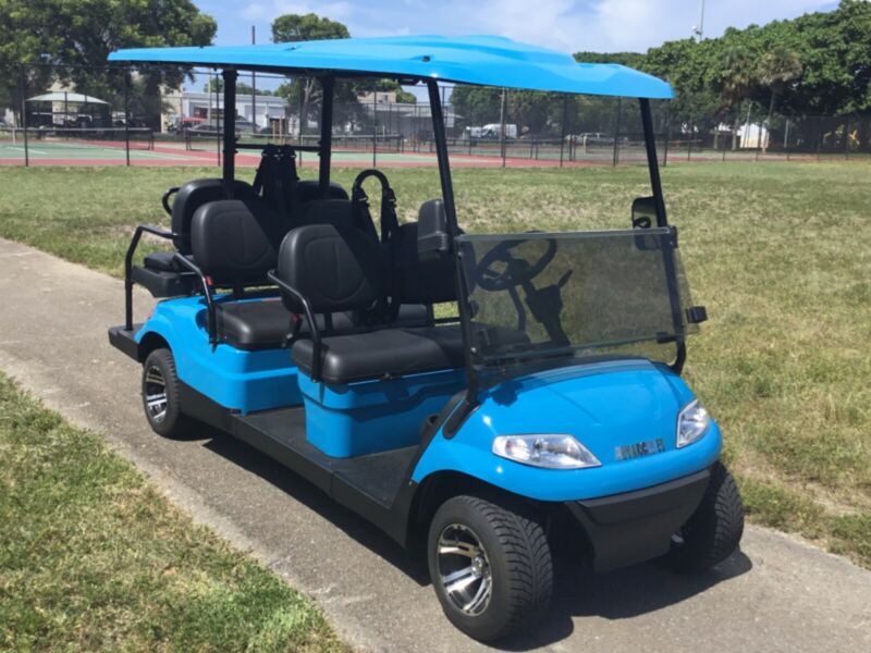 New Blue 6 Passenger Advanced Ev Lsv Street Legal Limo Golf Cart Fast