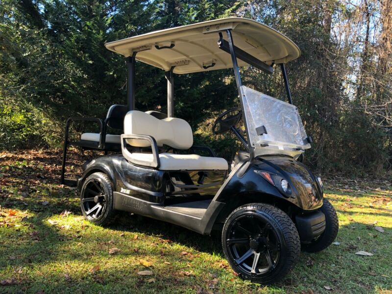 Black Yamaha Drive Efi Fuel Injected Gas Golf Cart Custom Wheels 4 ...