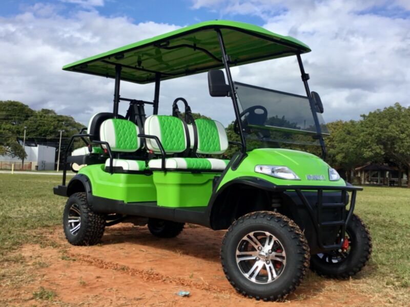 Lime 6 Passenger Advanced Ev Lifted Lsv Street Legal Limo Golf Cart ...