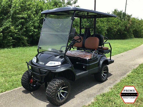 Black 4 Passenger Advanced Ev Lifted Lsv Street Legal Golf Cart Fast ...