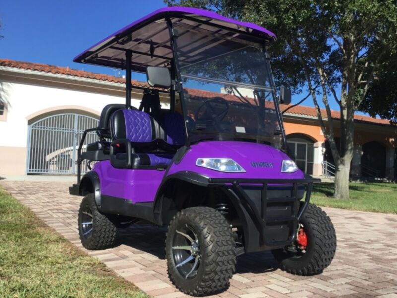 New Purple 4 Passenger Advanced Ev Lifted Lsv Street Legal Golf Cart