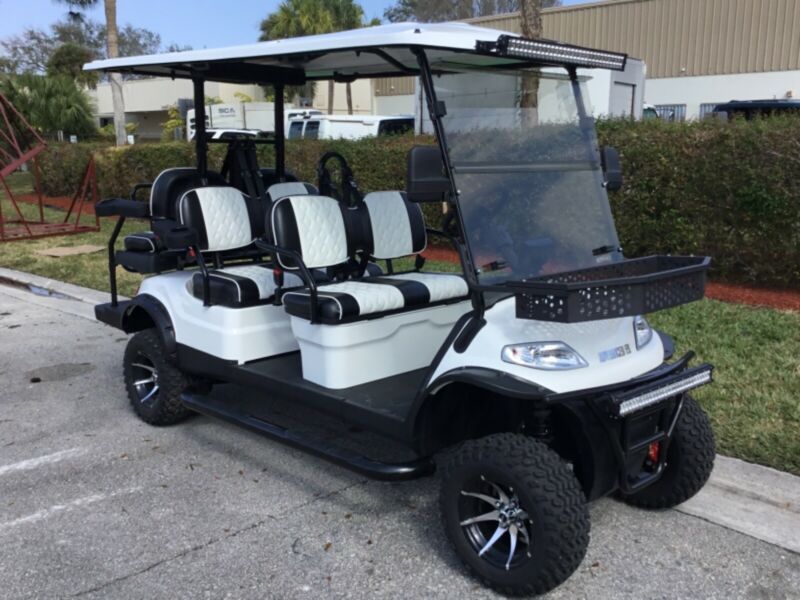 New White 6 Passenger Advanced Ev Lifted Lsv Street Legal Limo Golf ...