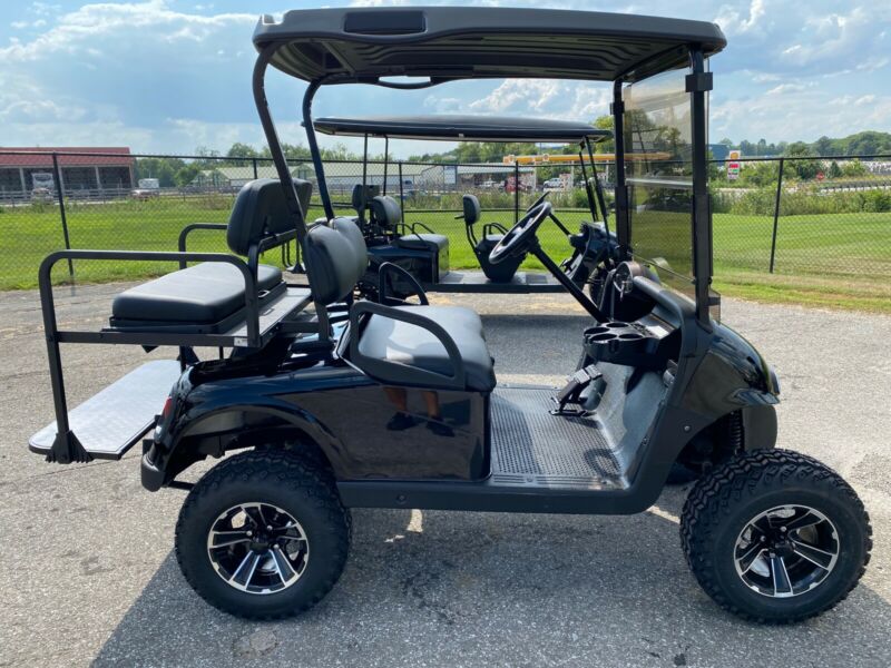 Ezgo Gas Lifted Black 4 Passenger Custom 13.5 Hp Kawasaki Golf Cart ...