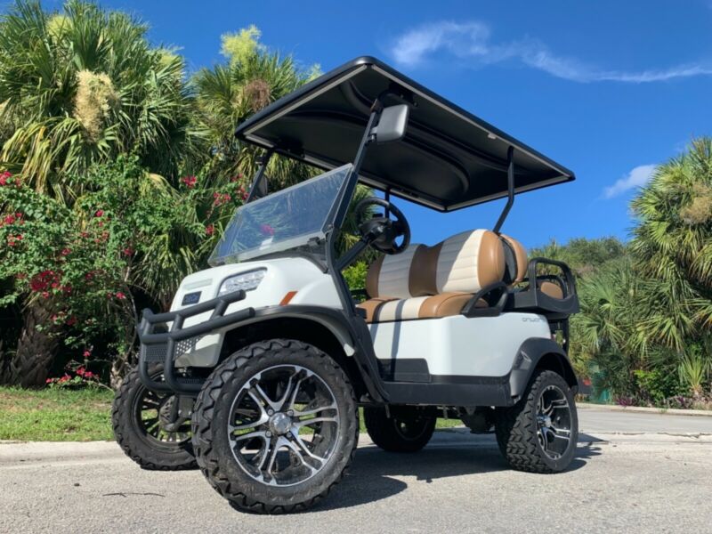 White 2018 Lifted Club Car Precedent Onward 4 Seat Golf Cart 48v 14