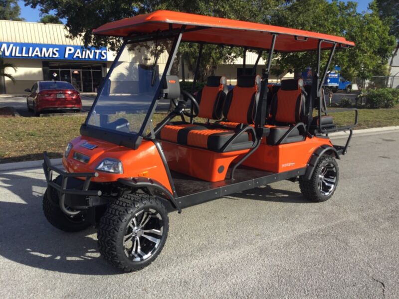 Street Legal Lsv Orange 6 Seat Tsport Lifted Golf Cart Aluminum Chasis ...