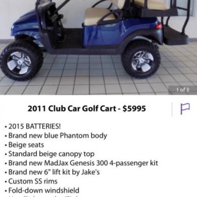 Custom Club Car Precedent Golf Cart for sale from United States